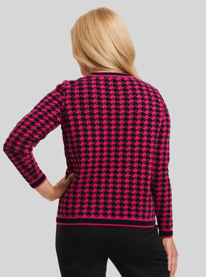 Chenille Houndstooth Easy Crew- FINAL SALE
