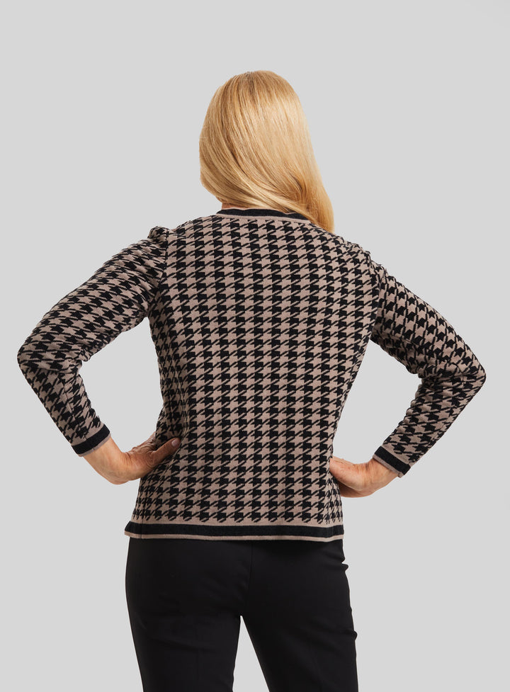 Chenille Houndstooth Easy Crew- FINAL SALE