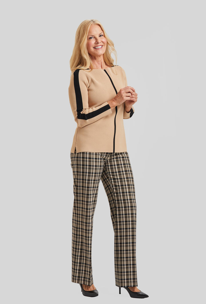 Munich Plaid Jules Clean Pull On Pant- FINAL SALE