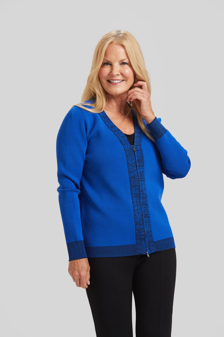 Modern Art Zip Cardigan- FINAL SALE