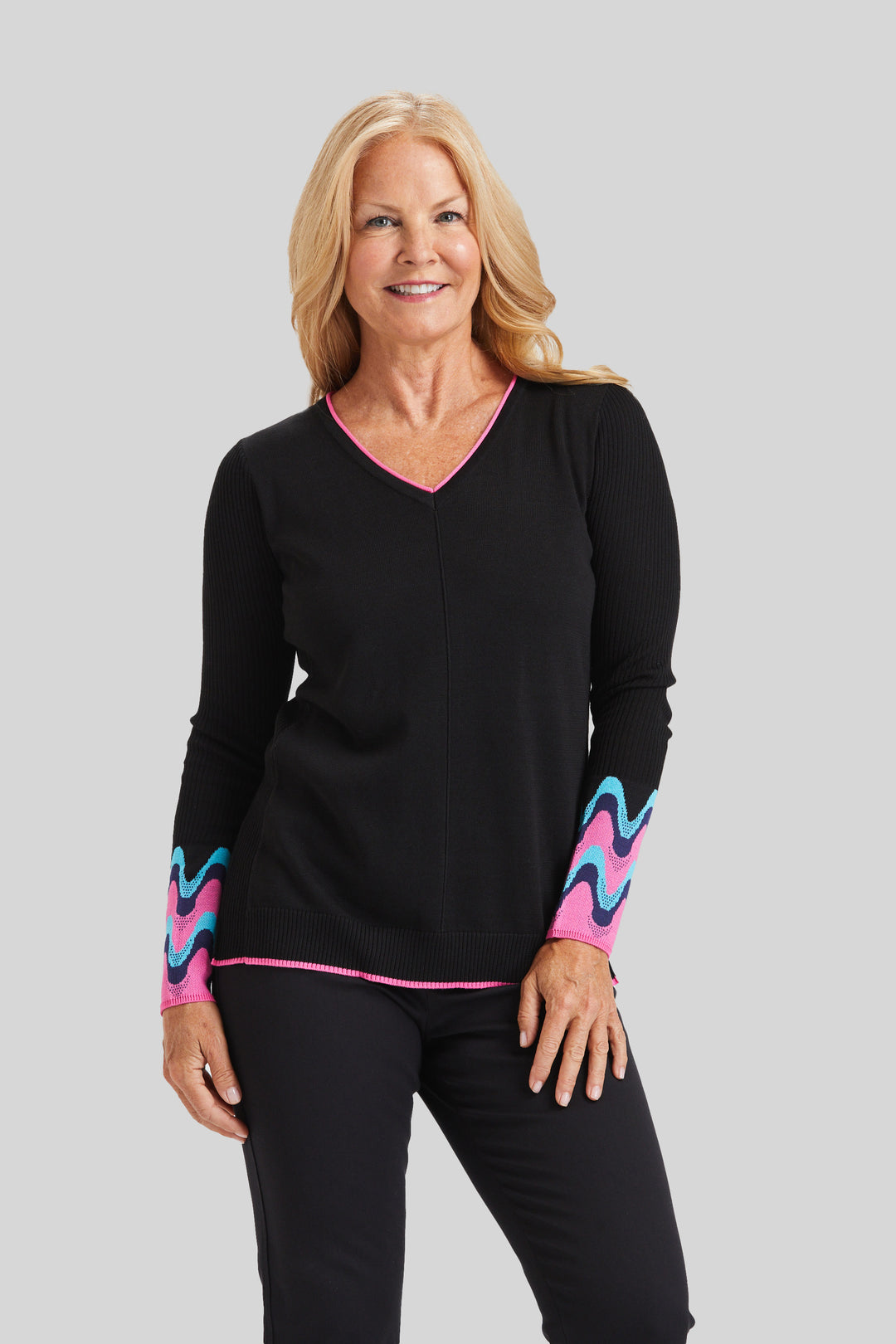 Pop of Color V-Neck- FINAL SALE
