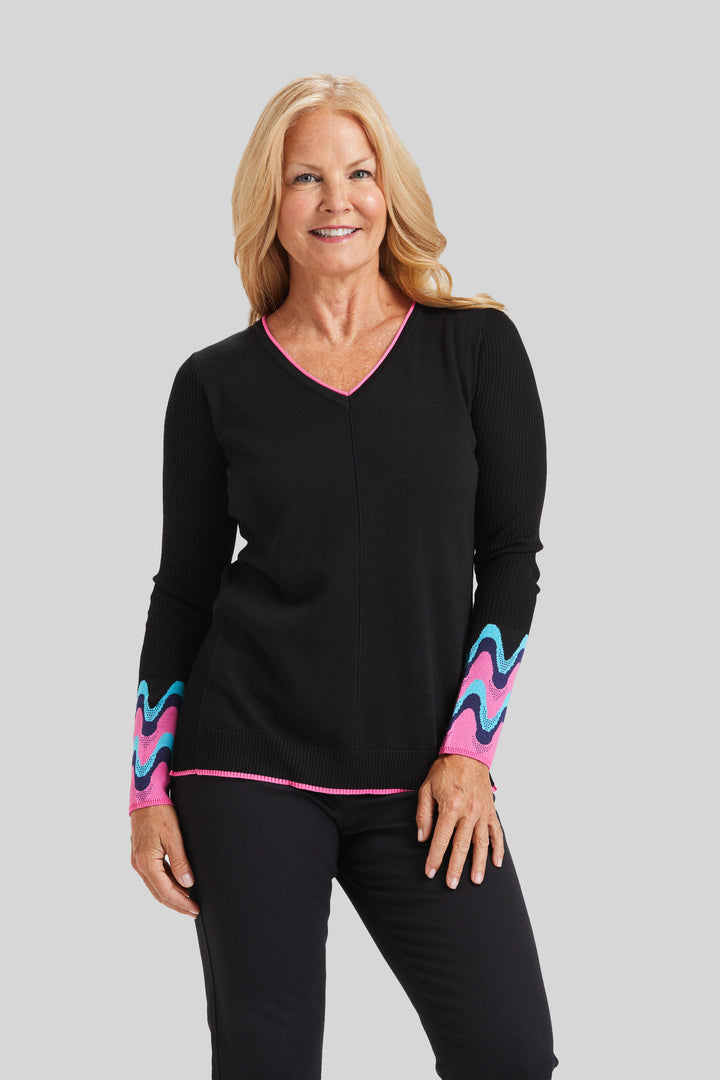 Pop of Color V-Neck- FINAL SALE