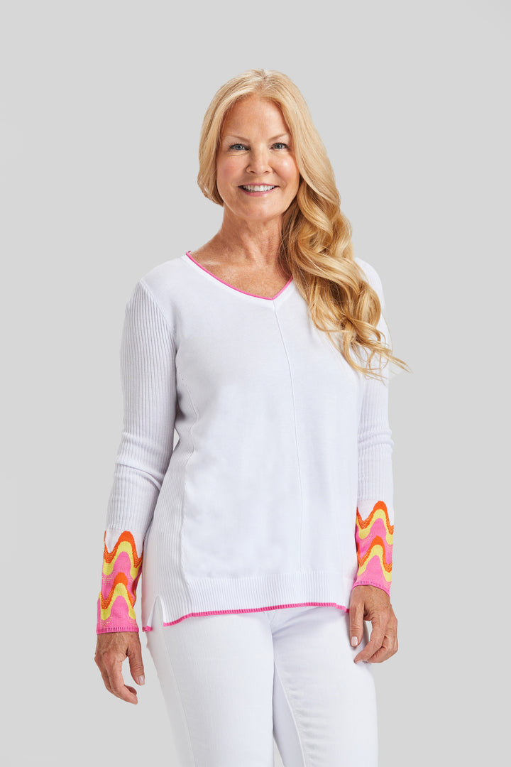 Pop of Color V-Neck- FINAL SALE