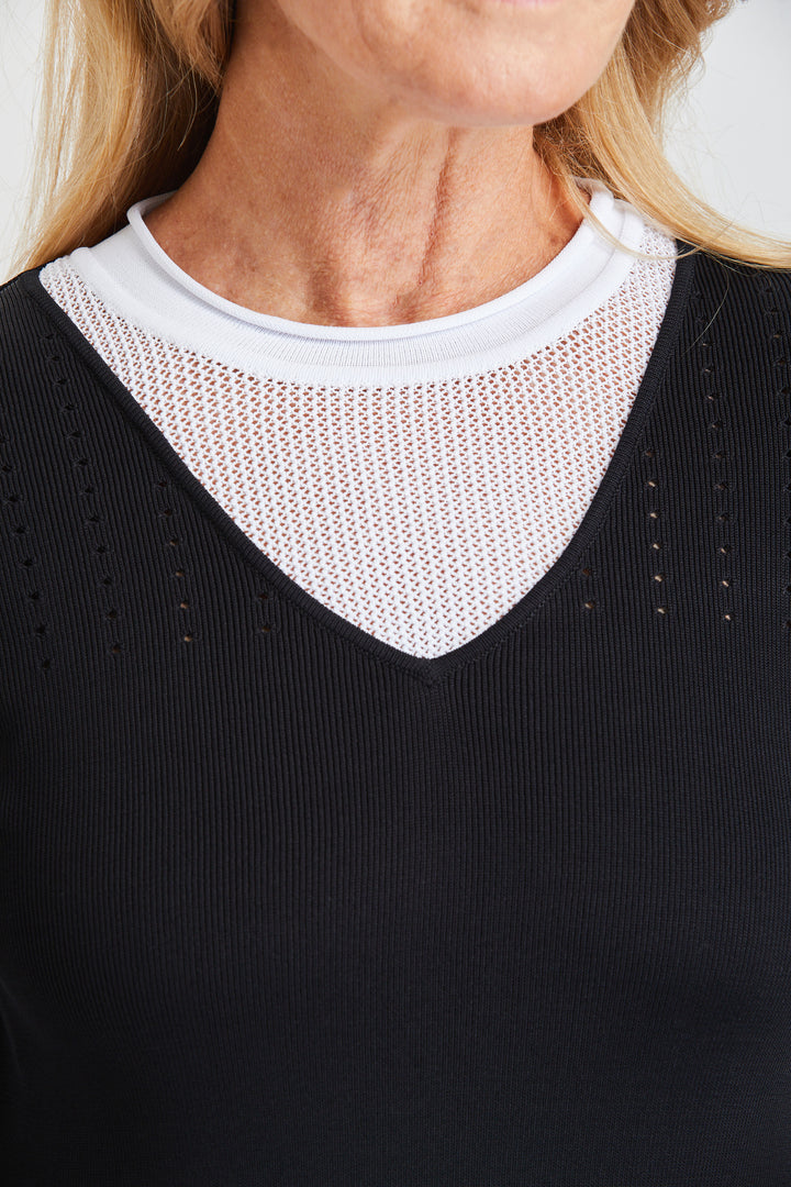 BBQ Whites Illusion V-Neck- FINAL SALE