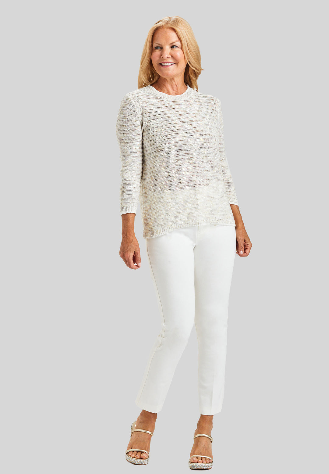 Pop of Sparkle 3/4 Crew- FINAL SALE