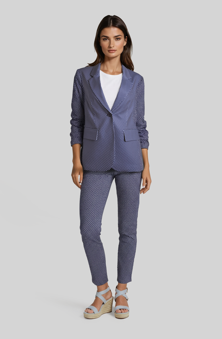 Pin Dot Jaime Ruched Sleeve Jacket