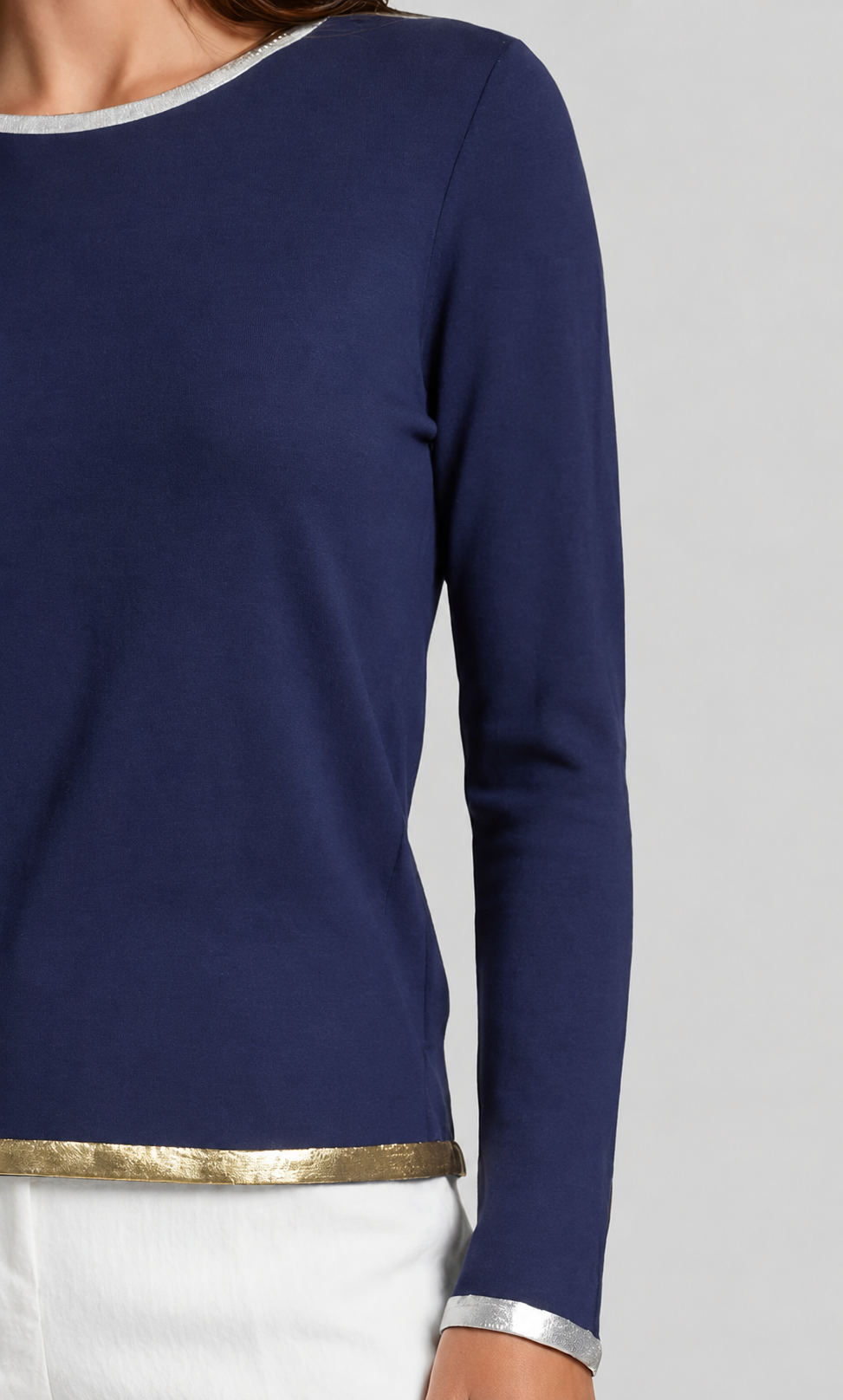 Moon Over Miami Long Sleeve Crew with Foil Accent