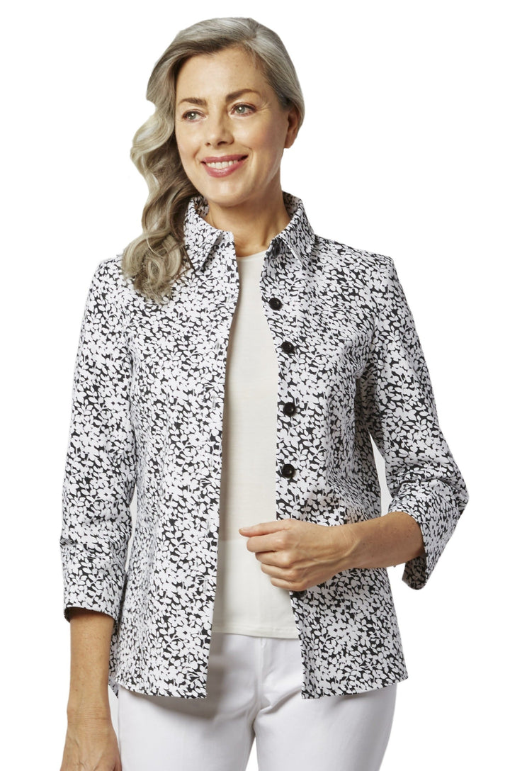 Ruth Shirt Jacket - Vineyard Stretch: FINAL SALE