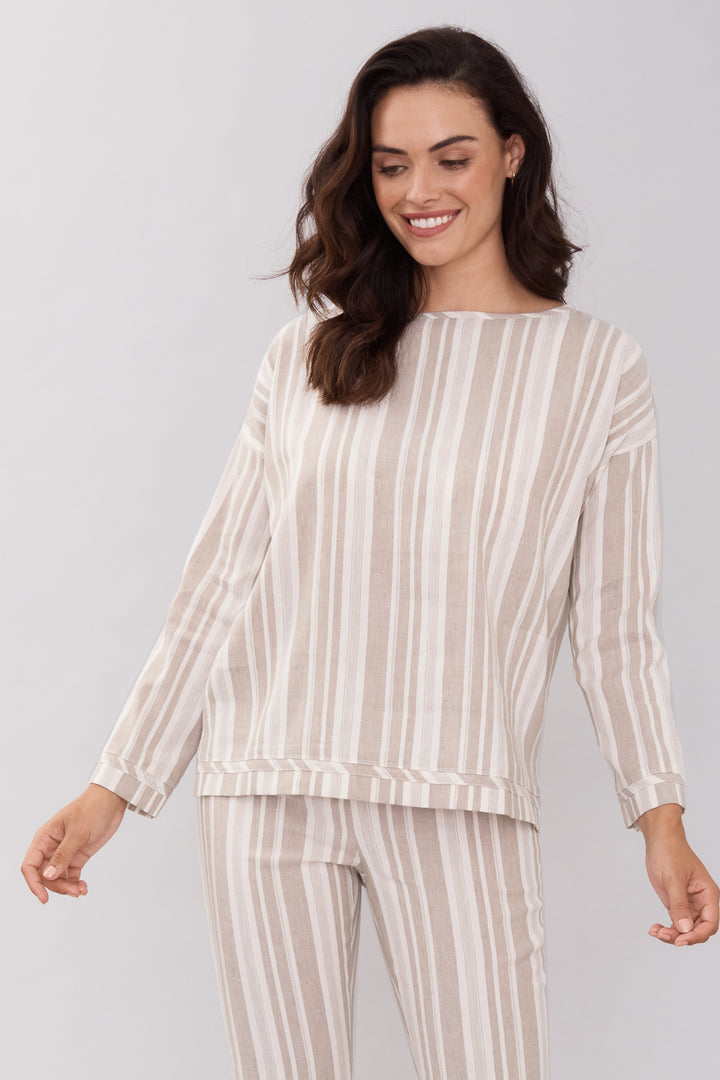 Esme Boat Neck Top - Liberty Linen: FINAL SALE