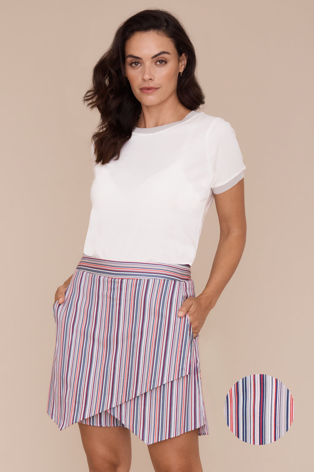 Larissa Skort - Parallel Stripe: FINAL SALE