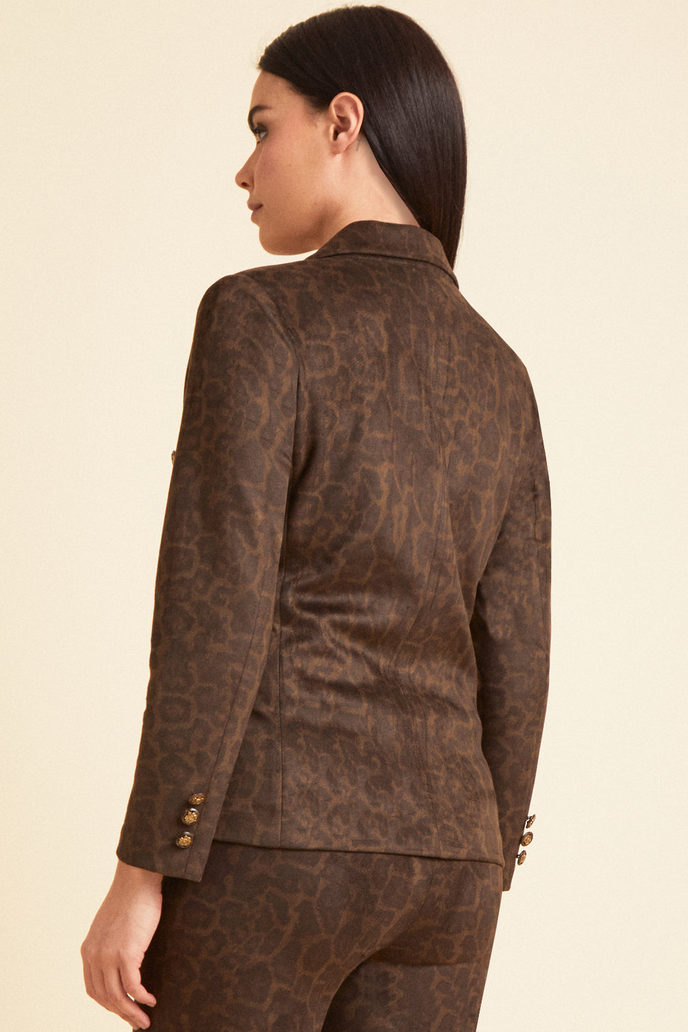 Steely 1 Button DB Jacket - Cheetah Print: FINAL SALE