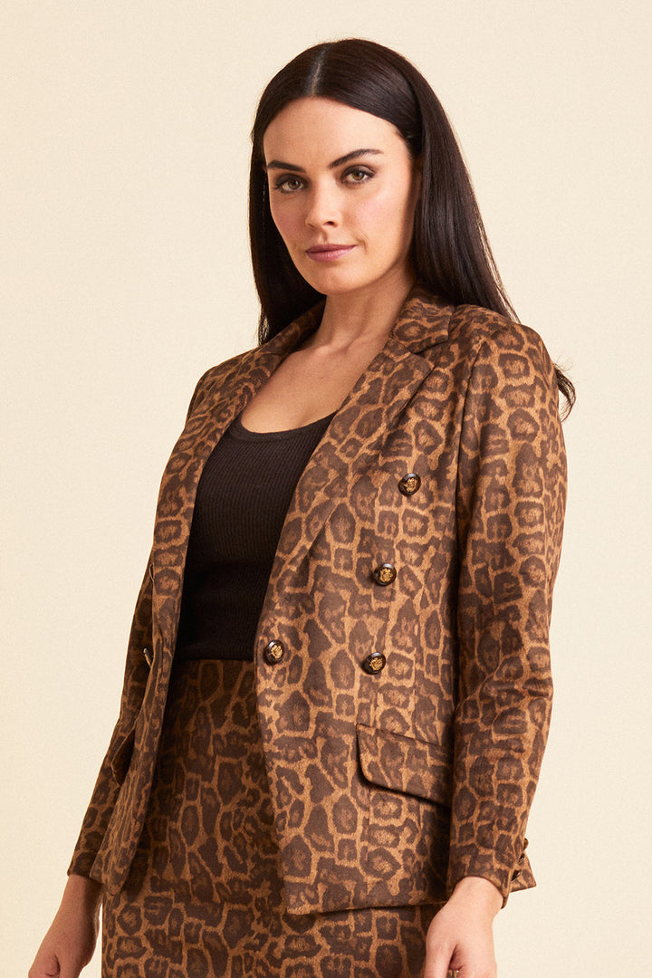 Steely 1 Button DB Jacket - Cheetah Print: FINAL SALE