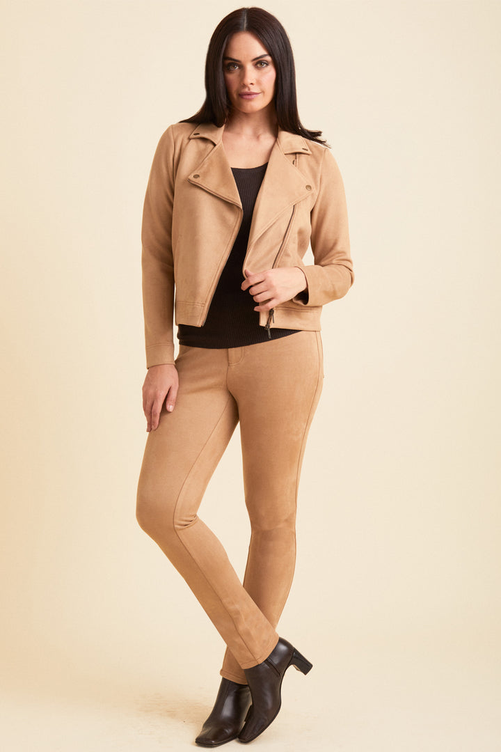 Kendra Slim Elastic Waist Jean - Faux Suede: FINAL SALE