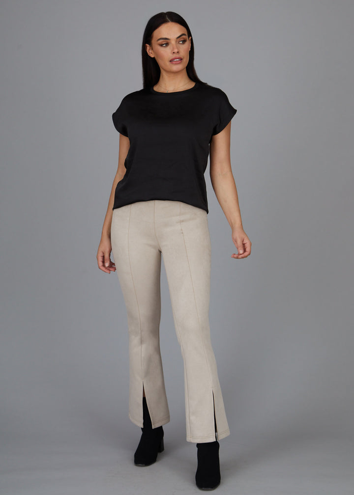 Perry Seemed Slit Pants - Faux Suede: FINAL SALE