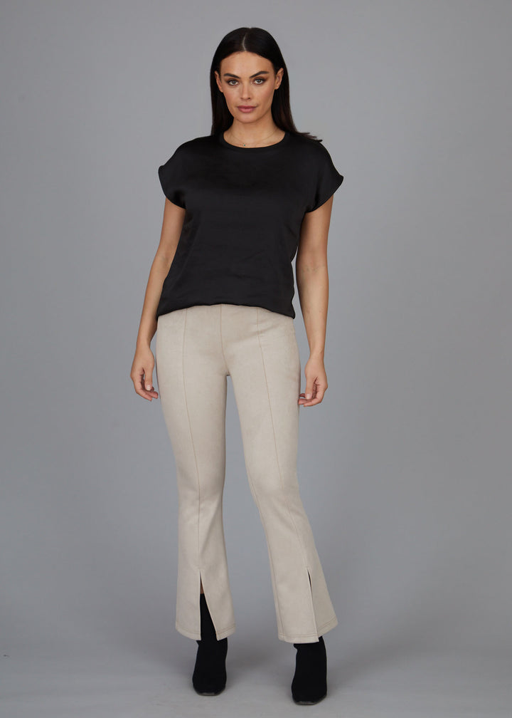 Perry Seemed Slit Pants - Faux Suede: FINAL SALE