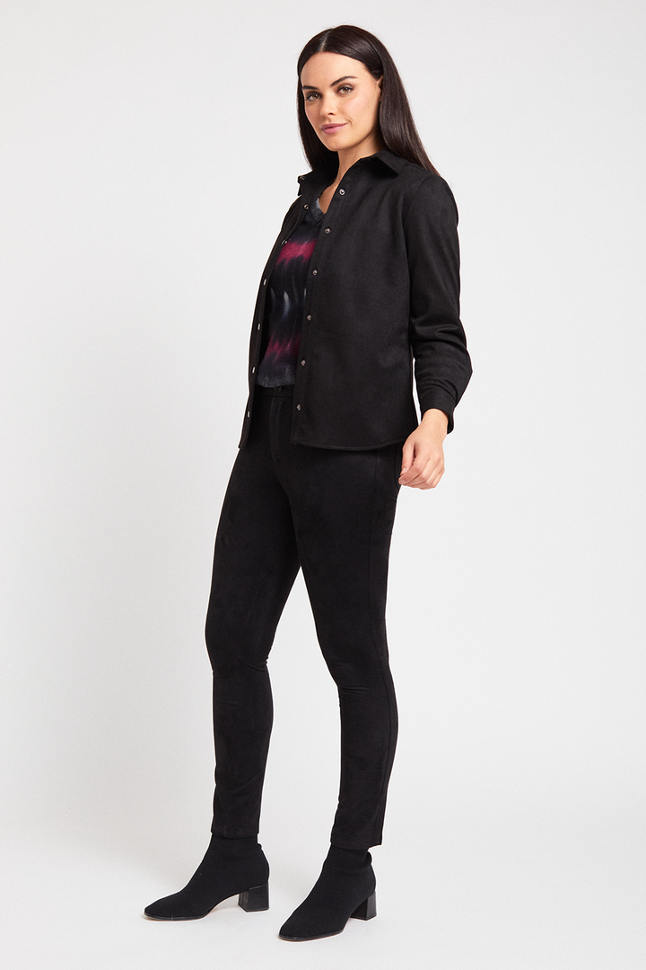 Kendra Slim Elastic Waist Jean - Faux Suede: FINAL SALE