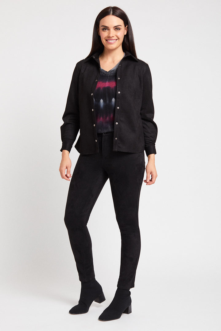 Kendra Slim Elastic Waist Jean - Faux Suede: FINAL SALE
