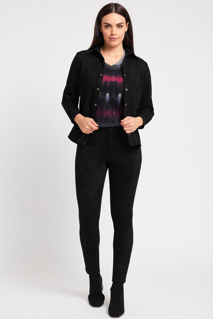 Kendra Slim Elastic Waist Jean - Faux Suede: FINAL SALE