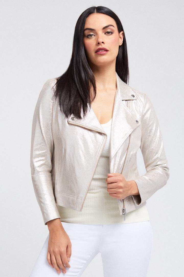 Mariel Moto Jacket - Foiled Suede: FINAL SALE