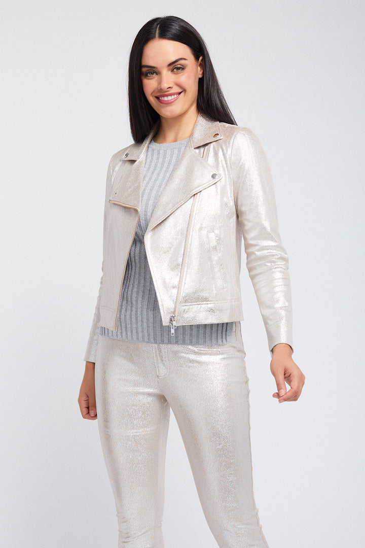 Kendra Slim Elastic Waist Pant - Foiled Suede: FINAL SALE