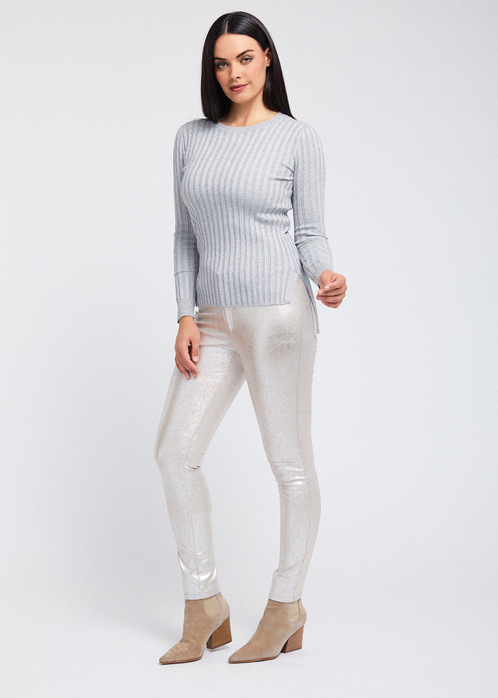 Kendra Slim Elastic Waist Pant - Foiled Suede: FINAL SALE