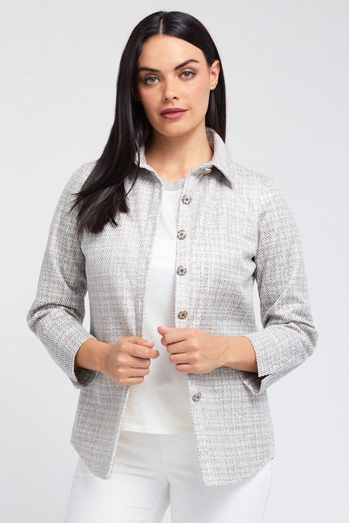 Ruth Shirt Jacket - Glitter Plaid Suede: FINAL SALE