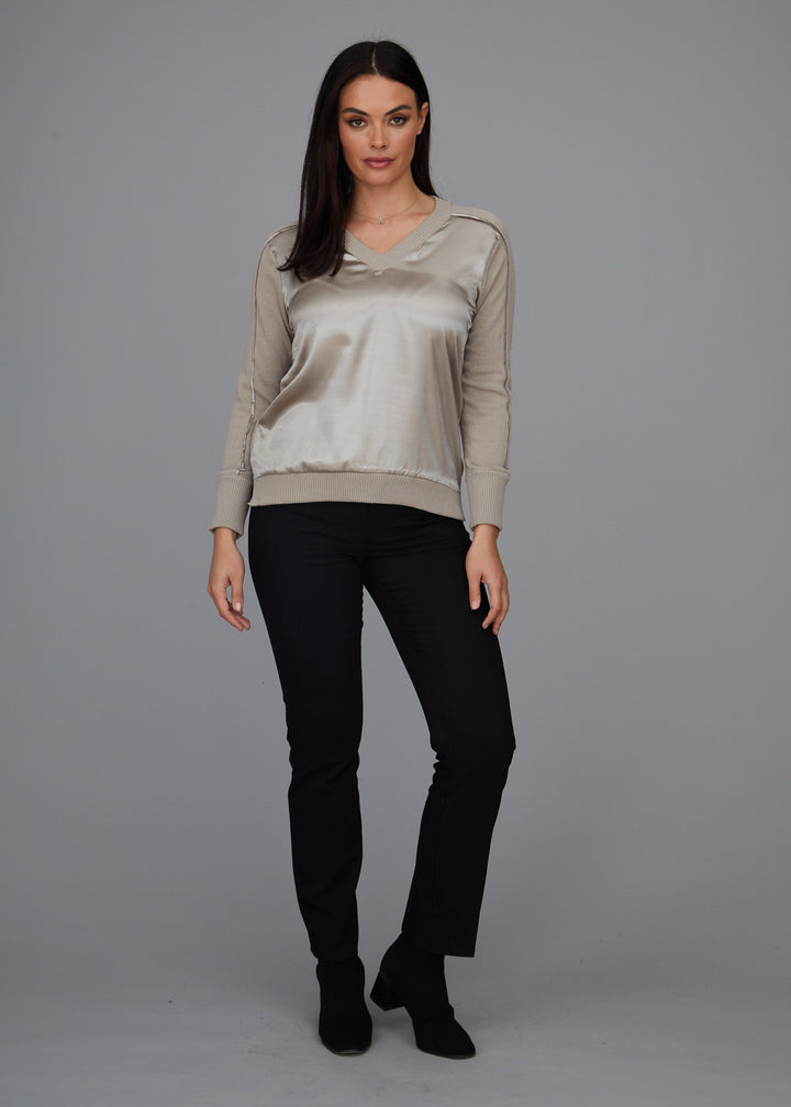 V-Neck - Satin Trim: FINAL SALE