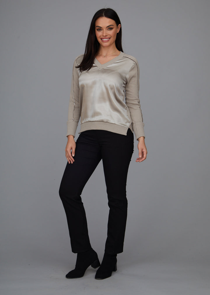 V-Neck - Satin Trim: FINAL SALE
