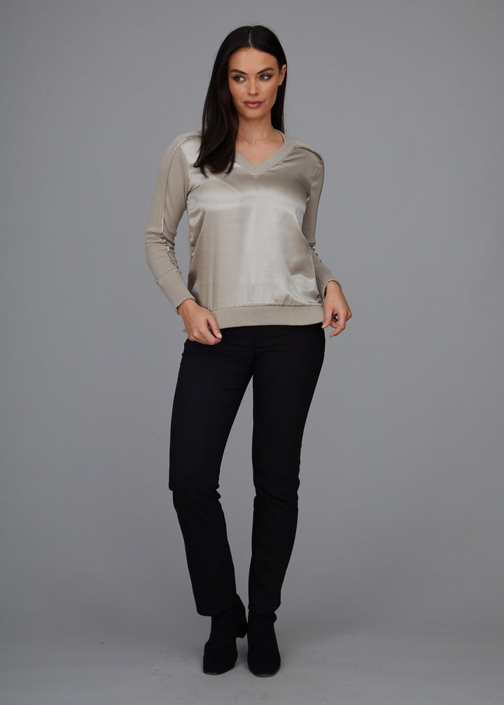 V-Neck - Satin Trim: FINAL SALE