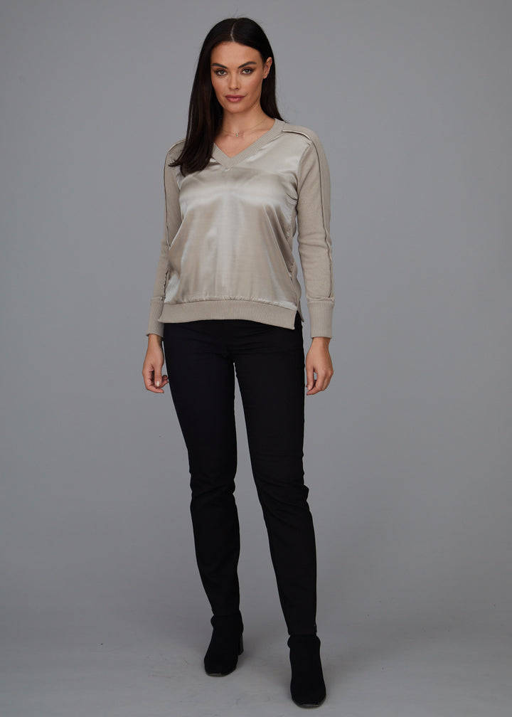 V-Neck - Satin Trim: FINAL SALE
