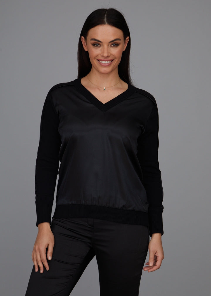 V-Neck - Satin Trim: FINAL SALE