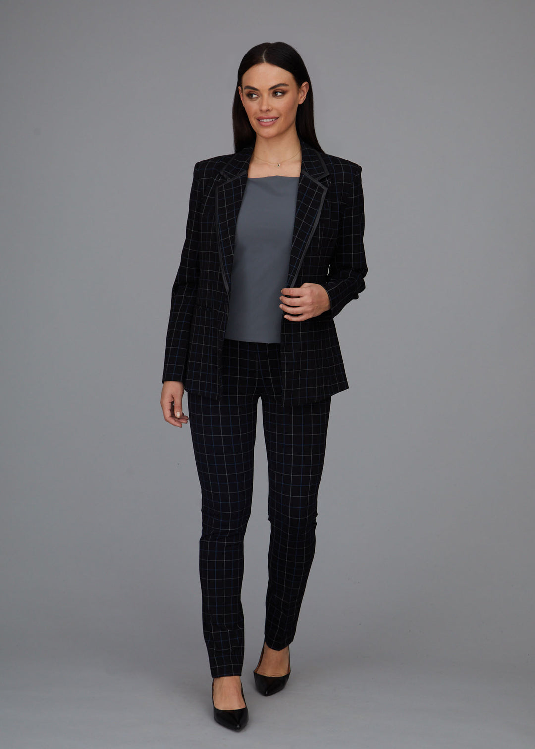 Jules Straight Leg Pant - Wall Street Plaid: FINAL SALE