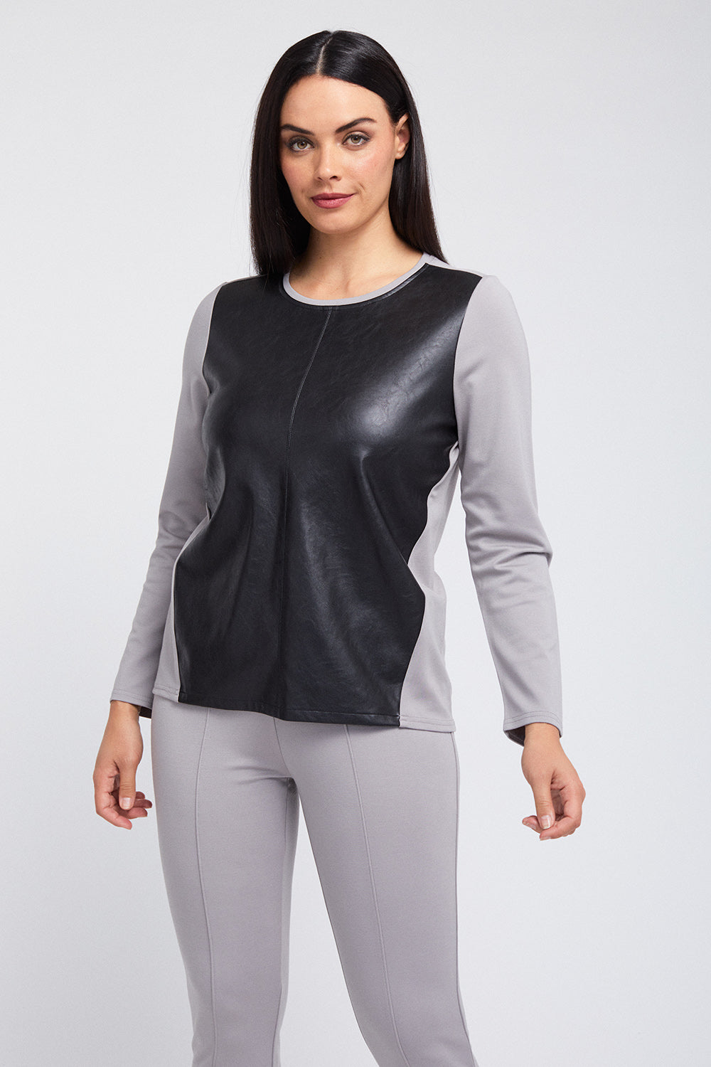 Robyn Long Sleeve Crew - Mixed Media: FINAL SALE