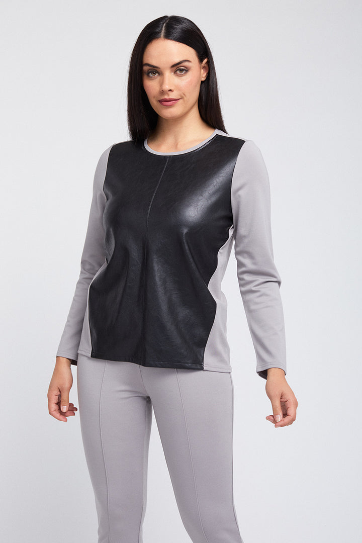 Robyn Long Sleeve Crew - Mixed Media: FINAL SALE