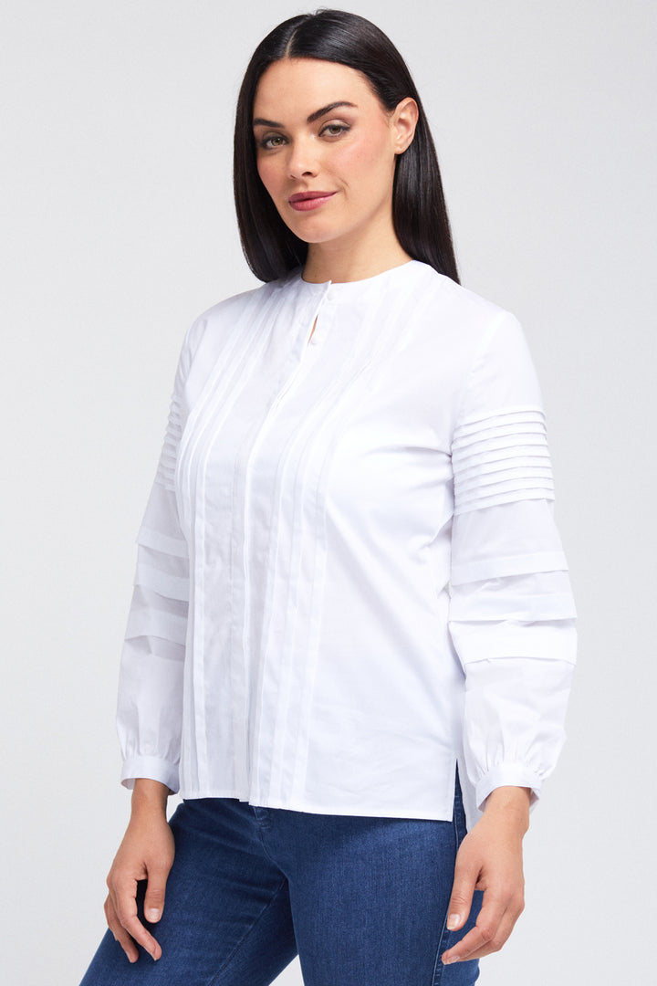 Italy Crew Neck Shirt w/ Pleating: FINAL SALE