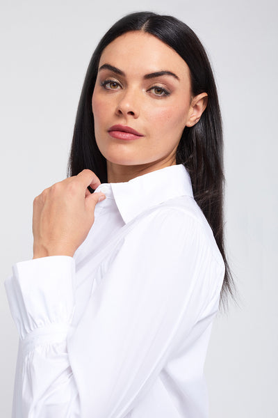 Madrid Pleated Sleeve & Cuff Opening Shirt w/ Flounce Back: FINAL SALE
