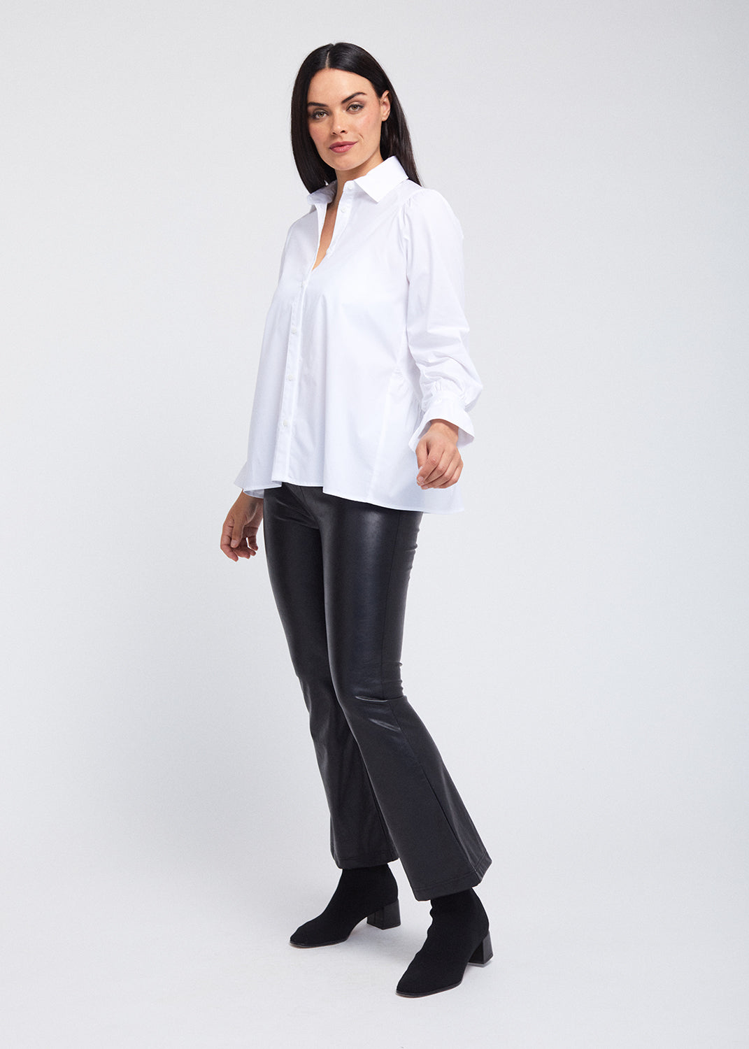 Madrid Pleated Sleeve & Cuff Opening Shirt w/ Flounce Back: FINAL SALE