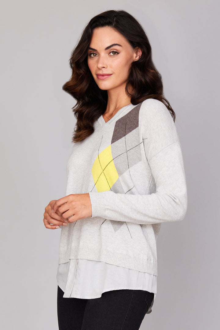 Argyle V Neck Sweater: FINAL SALE