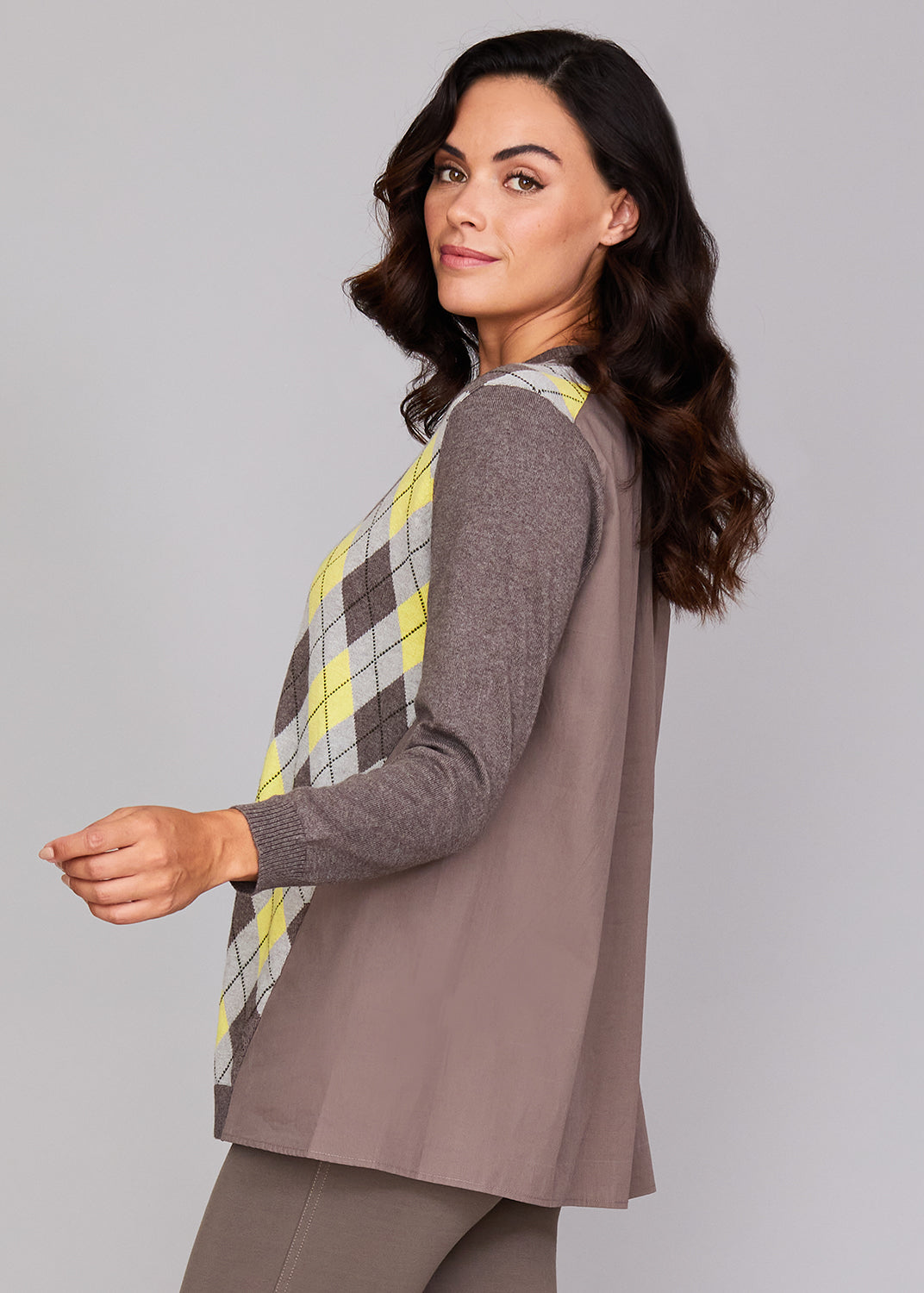 Argyle Combo Cardigan: FINAL SALE