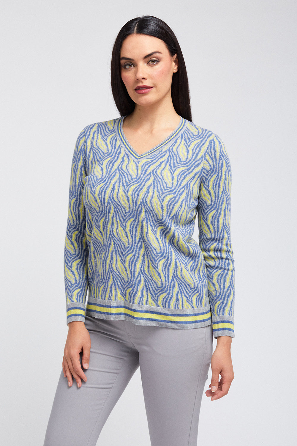 Zebra V Neck - Safari Bound: FINAL SALE
