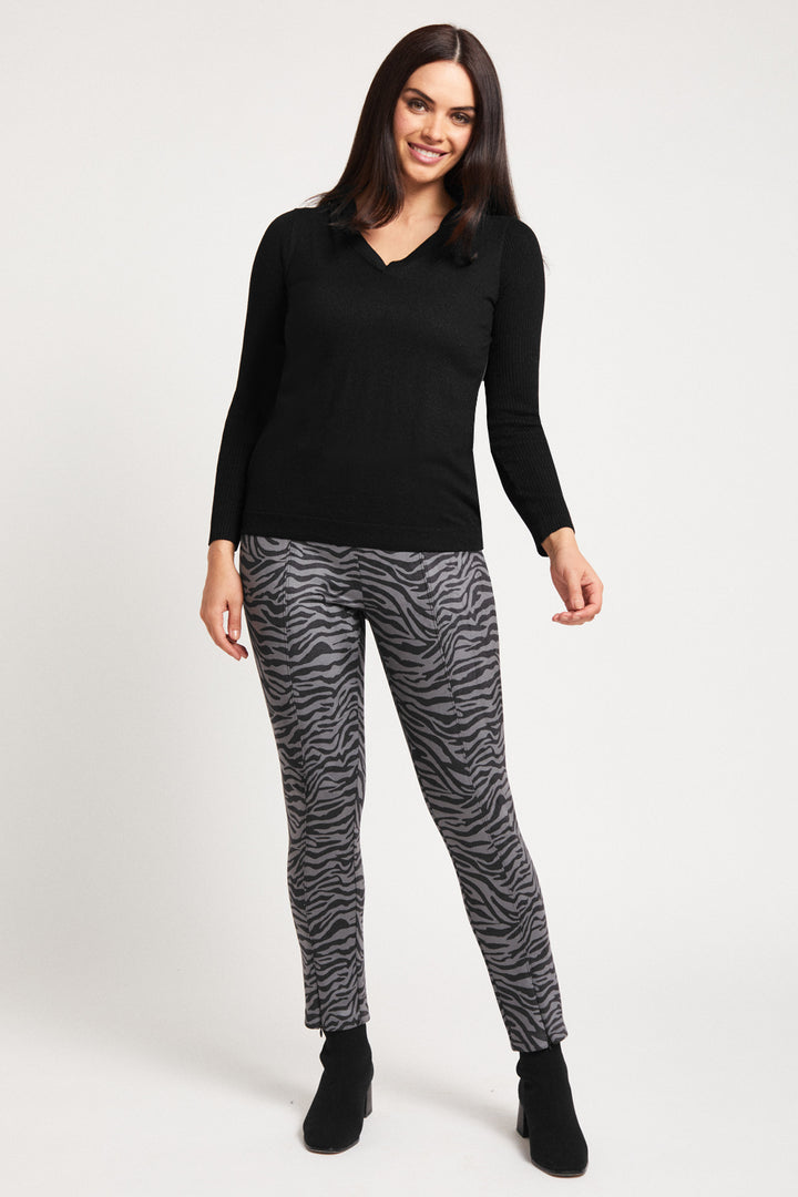 Detail Sleeve Crewneck Knit Top: FINAL SALE