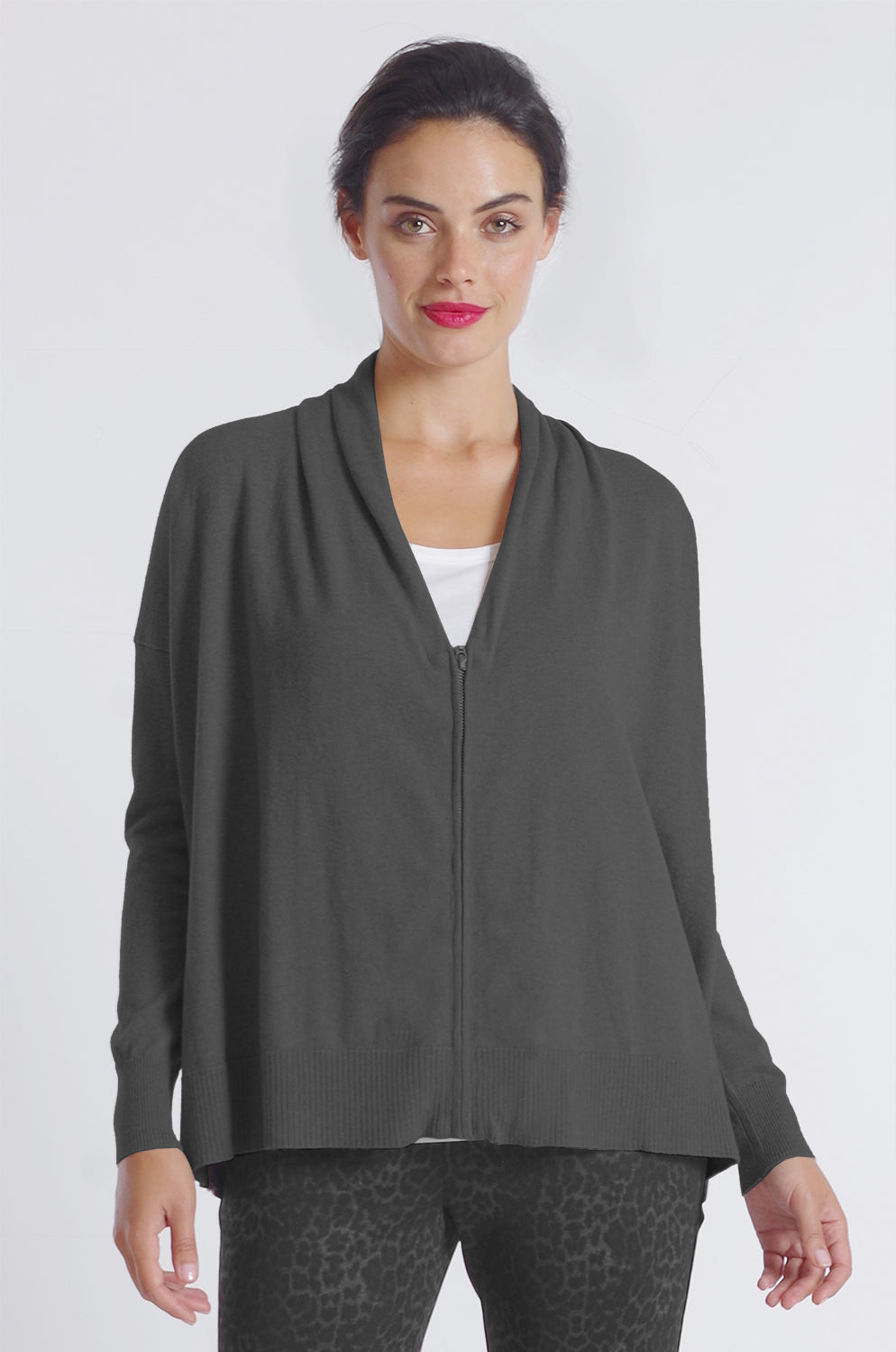 Zip Front Pocket Cardigan: FINAL SALE