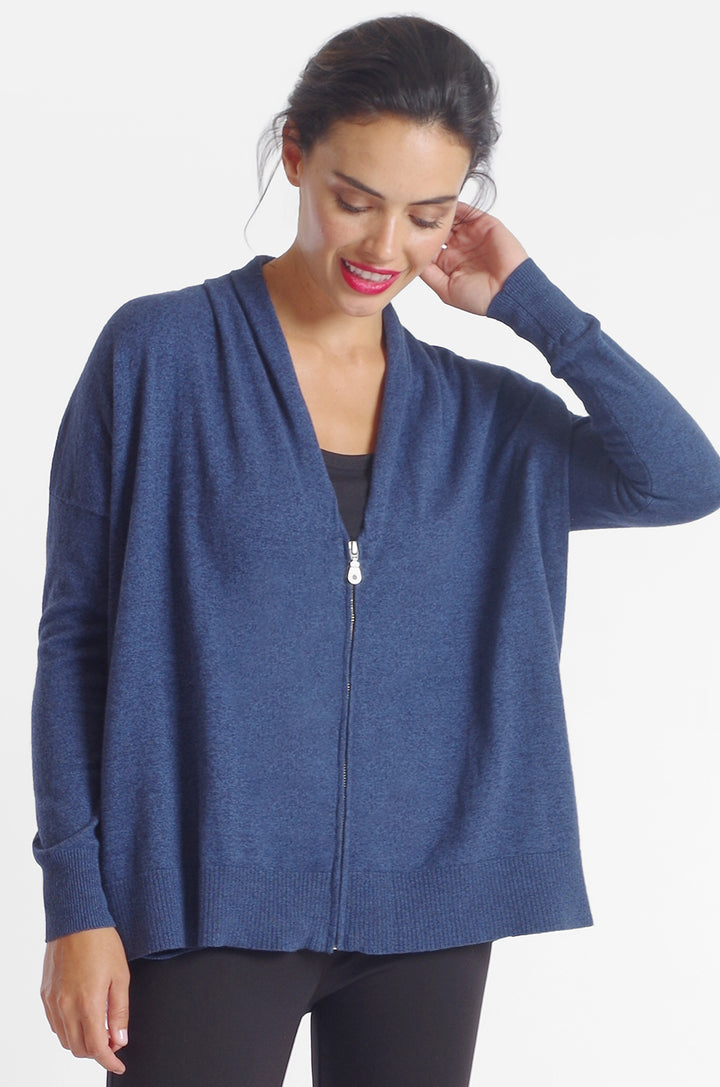 Zip Front Pocket Cardigan: FINAL SALE