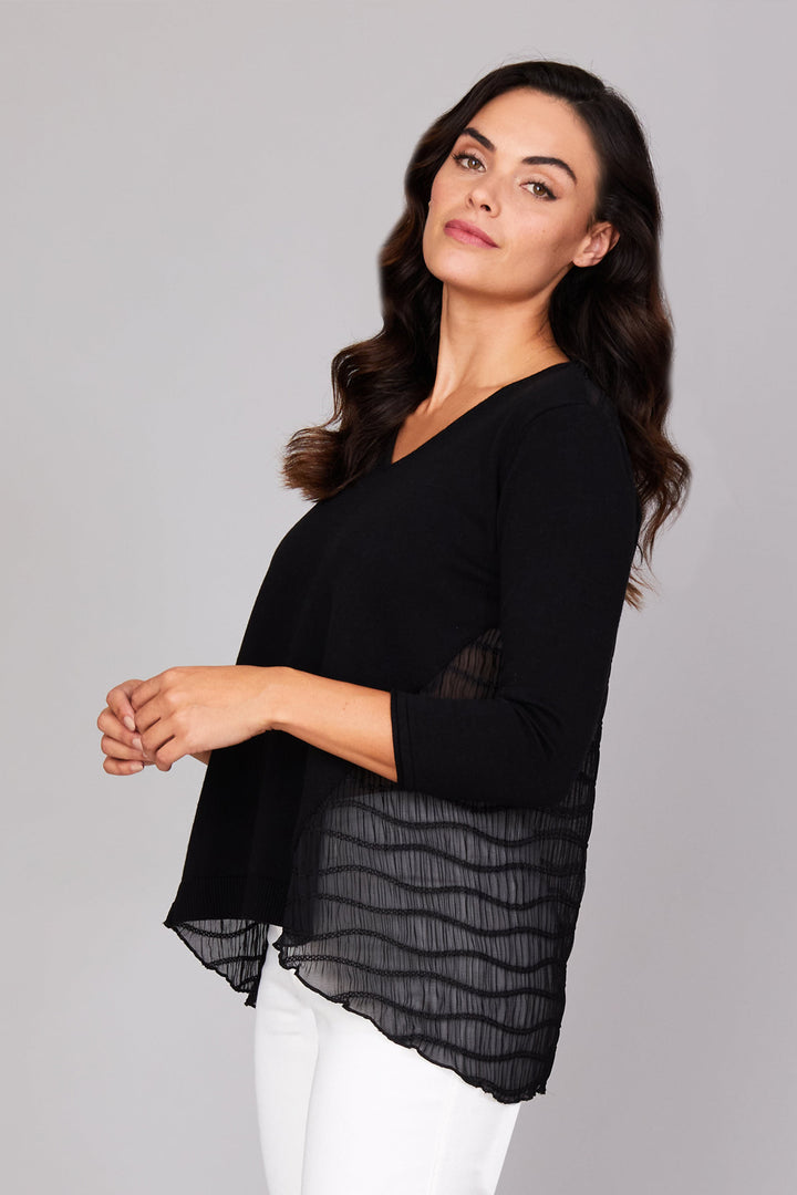 V Neck w/ Chiffon: FINAL SALE