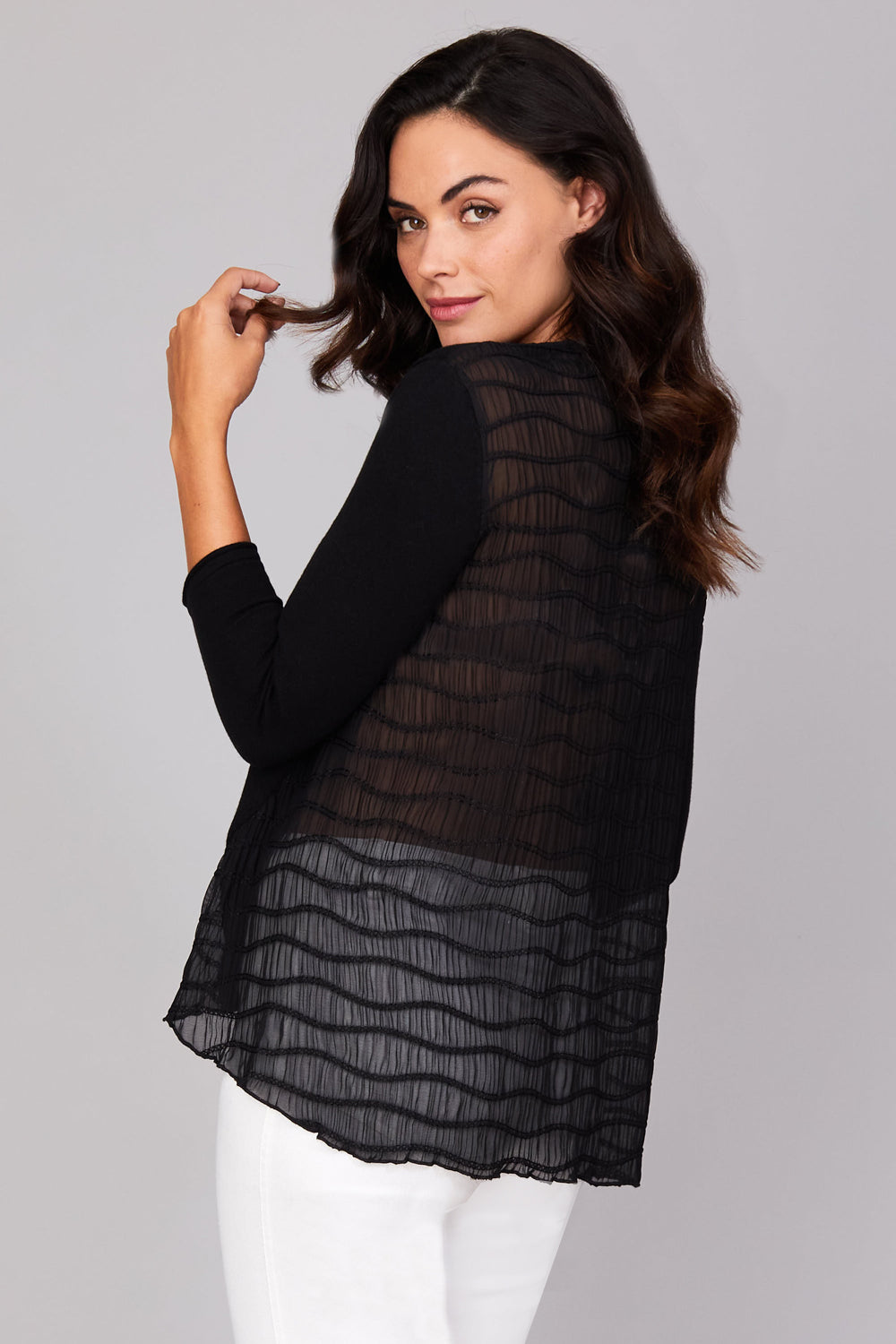 V Neck w/ Chiffon: FINAL SALE