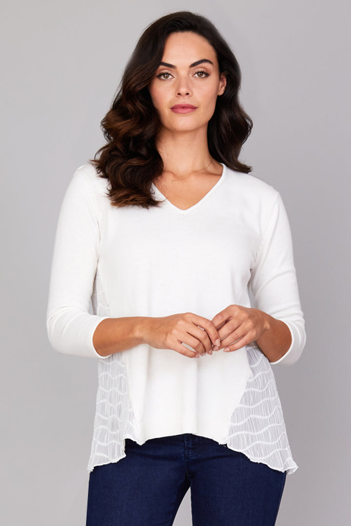 V Neck w/ Chiffon: FINAL SALE