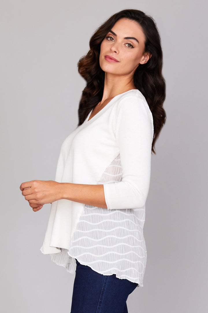 V Neck w/ Chiffon: FINAL SALE