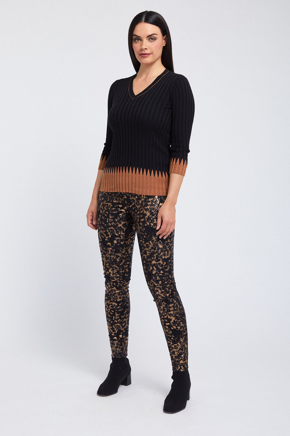 Rib V Neck Pullover: FINAL SALE