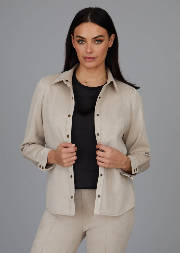 Kyle Snap Shirt - Faux Suede: FINAL SALE