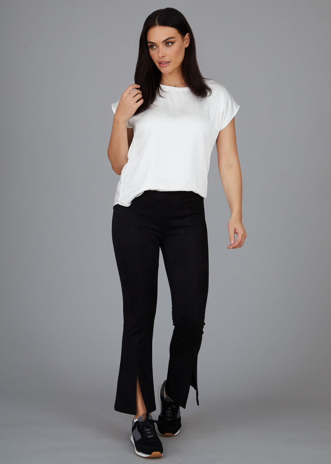 Perry Seemed Slit Pants - Faux Suede: FINAL SALE